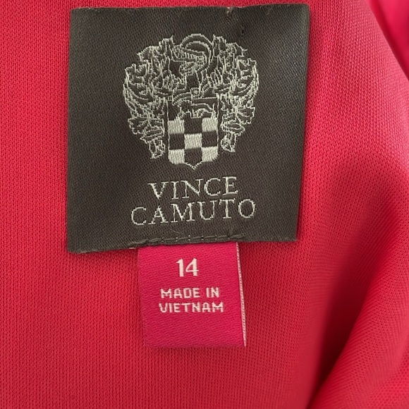 Vince Camuto Floral Flutter Pleated Fit & Flare Navy Pink Dress Women Size 14 - Picture 6 of 8